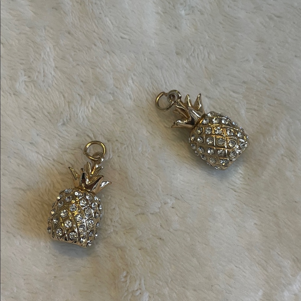 Gold Crystal Pineapple Charm Pendant - Women Jewelry